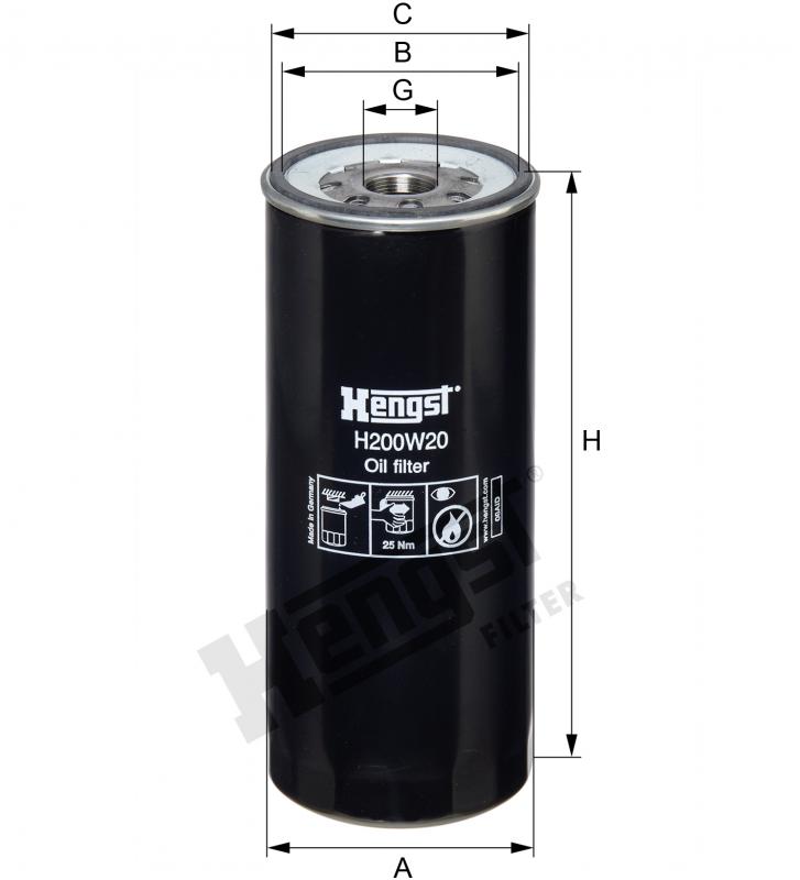 Масляный фильтр H200W20 HENGST